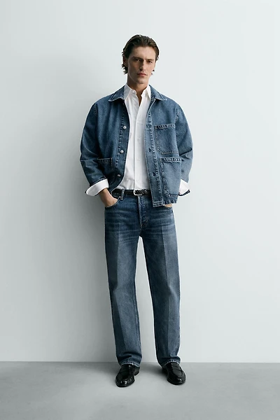 RELAXED FIT DENIM JACKET WITH POCKETS