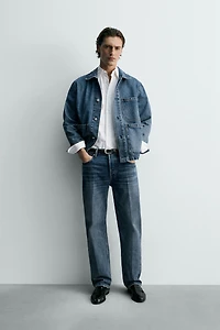 RELAXED FIT DENIM JACKET WITH POCKETS