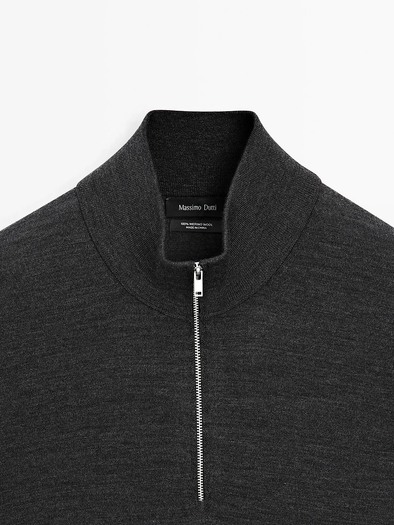 Quarter-zip knit sweater