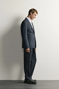 PLAID REGULAR FIT SUIT PANTS