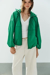 TECHNICAL FABRIC HOODIE JACKET