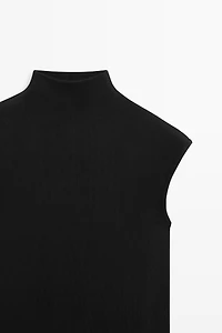 Funnel neck knit top