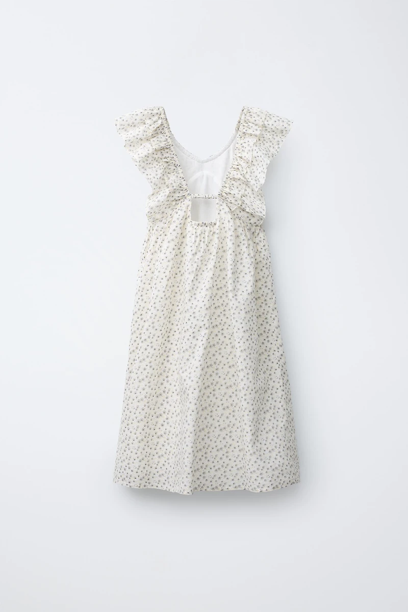ROBE À IMPRIMÉ FLEURI ET VOLANTS
