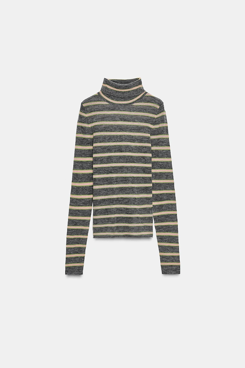 EXTRA-FINE STRIPED KNIT SWEATER