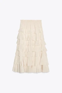 ZW COLLECTION RUFFLED MIDI SKIRT