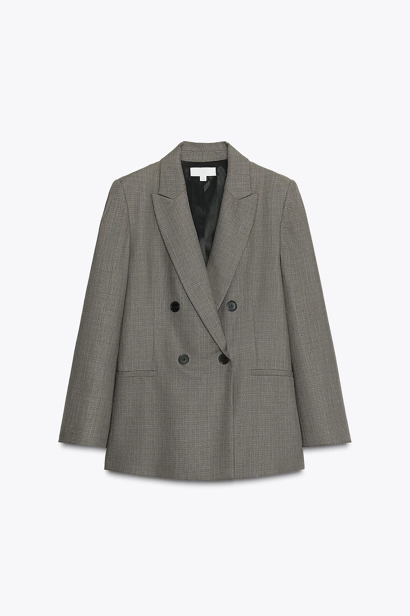DOUBLE BREASTED BLAZER WITH SHOULDER PADS