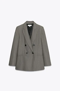 DOUBLE BREASTED BLAZER WITH SHOULDER PADS