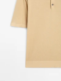 Short sleeve knit polo shirt