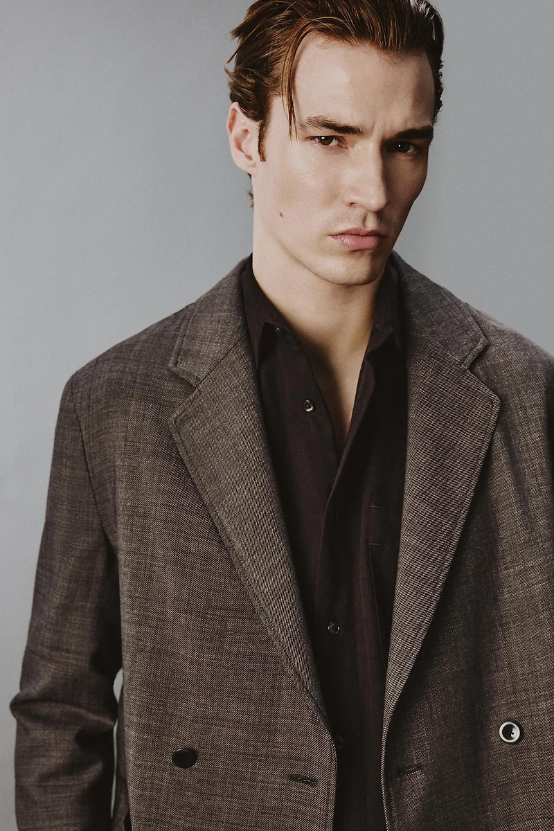 BLAZER CROISÉ DE COSTUME STRUCTURÉ 100% LAINE