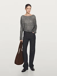 High-waist straight-leg jeans