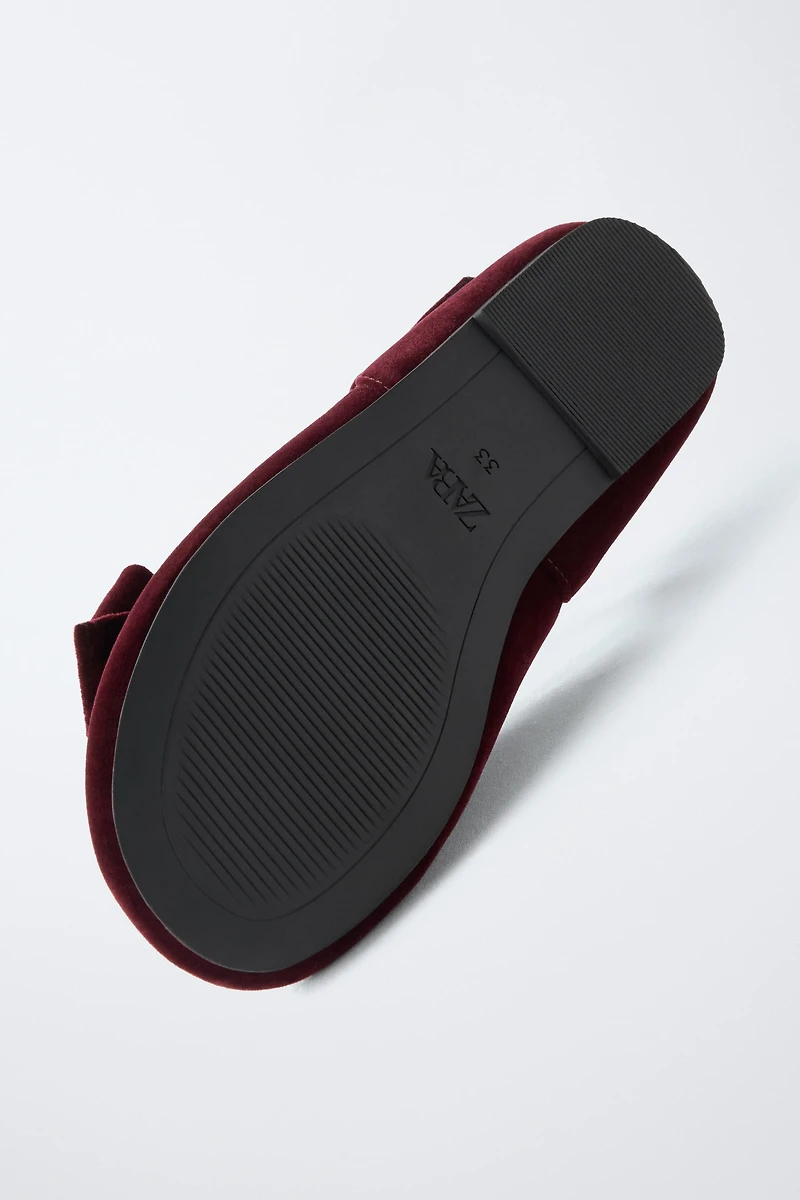 VELVET BOW BALLET FLATS