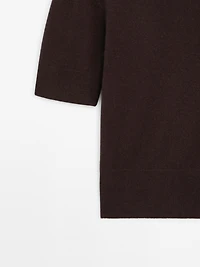 Short sleeve wool blend sweater