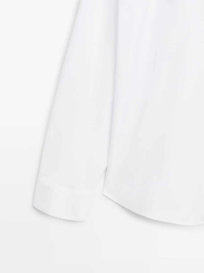 Cotton poplin shirt with dart detail