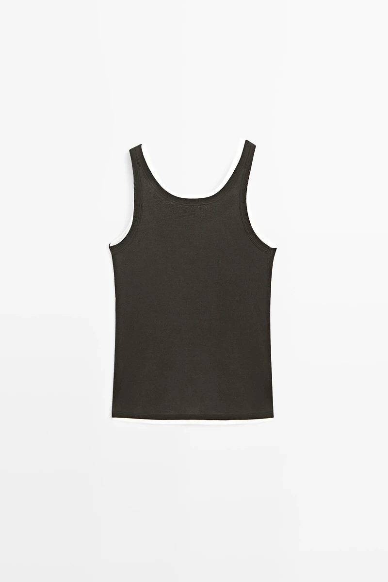 Double-layer strappy top with jewel detail