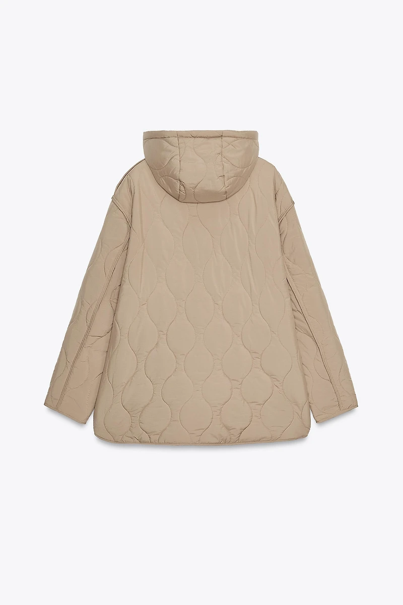 VESTE MATELASSÉE À CAPUCHE DÉPERLANTE