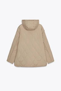VESTE MATELASSÉE À CAPUCHE DÉPERLANTE
