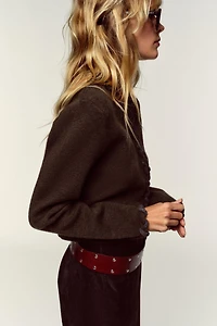 INTERWOVEN TRIM CARDIGAN