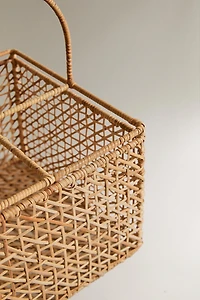 RATTAN BOTTLE STAND WITH HANDLE
