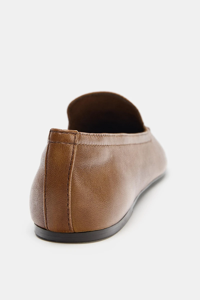 LEATHER LOAFERS WITH HIGH VAMP