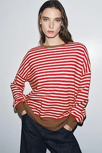 PULL 100 % LAINE À RAYURES