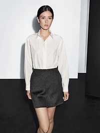 Short faux fur skirt