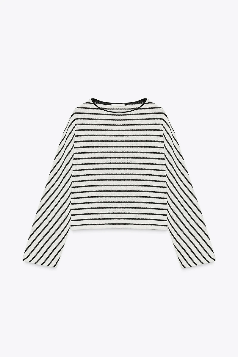 BATWING SLEEVE STRIPED TOP