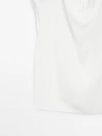 Flowing blouse with draped collar