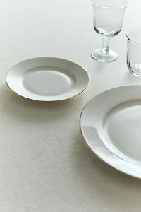 RIMMED BONE CHINA DESSERT PLATE