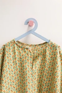 ZARA TIMELESS - OVERSIZED LINEN FLORAL TOP