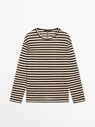Oversize striped long sleeve T-shirt