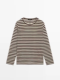 Oversize striped long sleeve T-shirt
