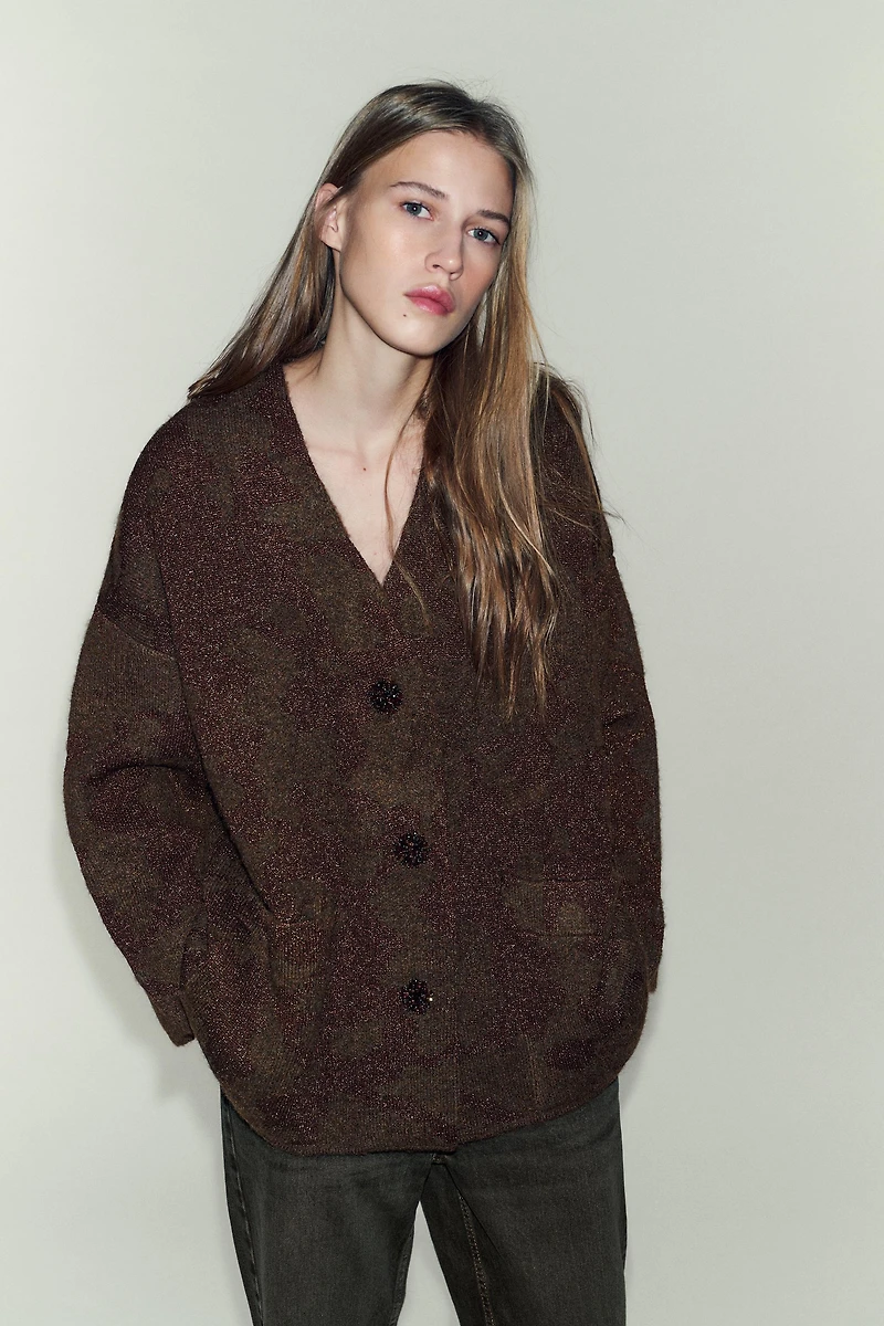 METALLIC THREAD CARDIGAN