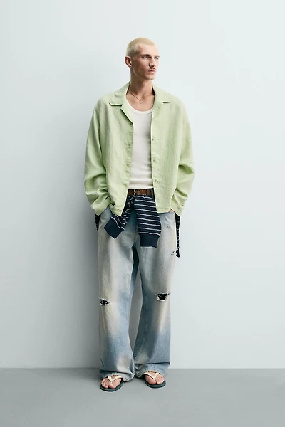 FLUID RELAXED FIT IRREGULAR EFFECT SHIRT