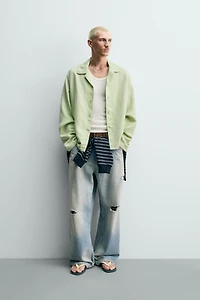 FLUID RELAXED FIT IRREGULAR EFFECT SHIRT