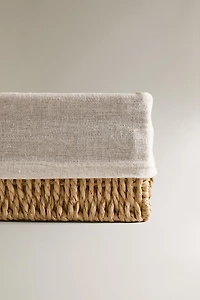 SQUARE FABRIC-LINED BASKET
