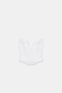 TOP BUSTIER À VOLANTS