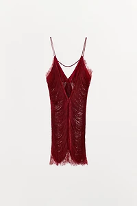 SHORT LACE FRINGE DRESS
