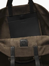 Sac cabas en croûte de cuir