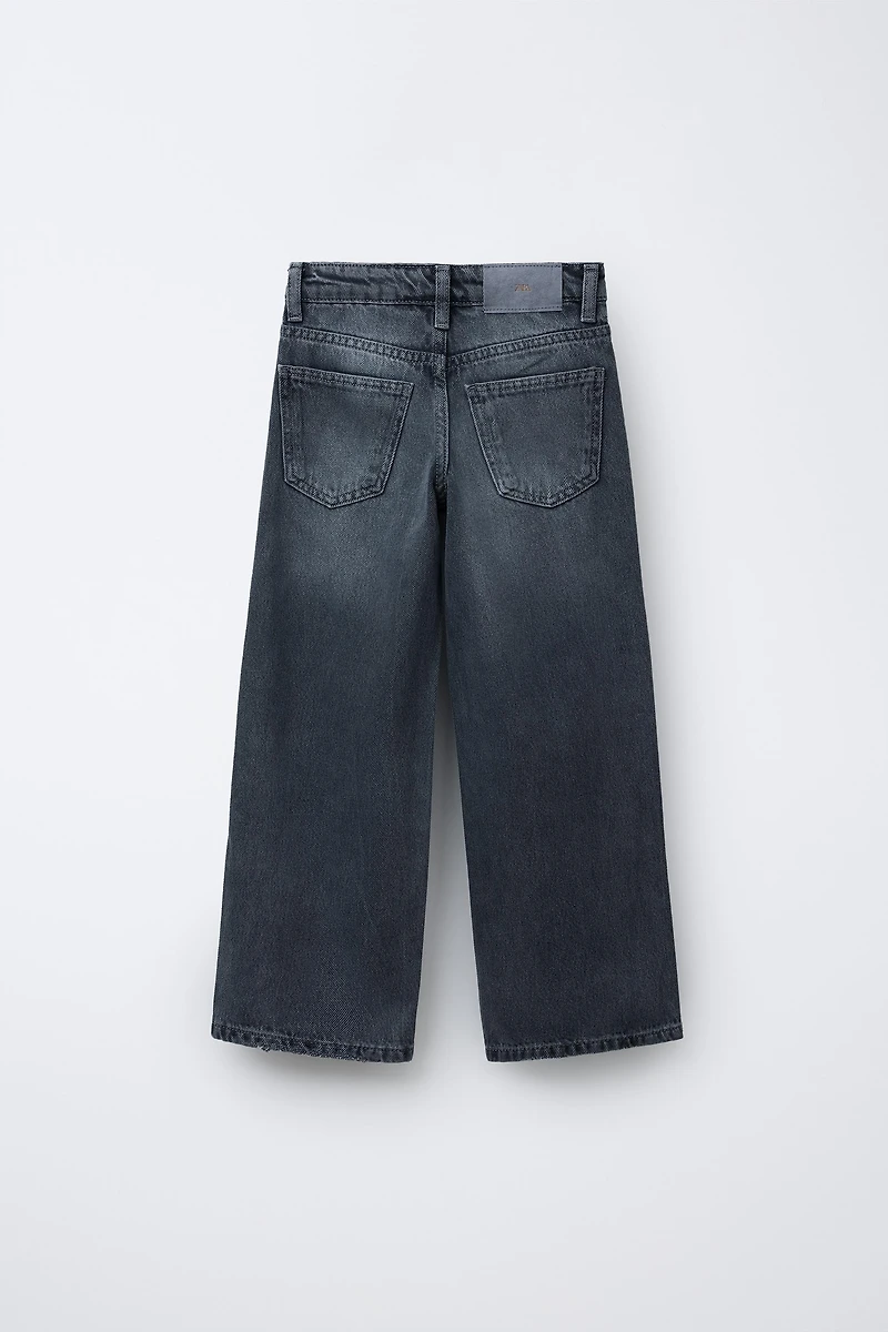 WIDE LEG JEANS WITH SHIMMER FRINGE