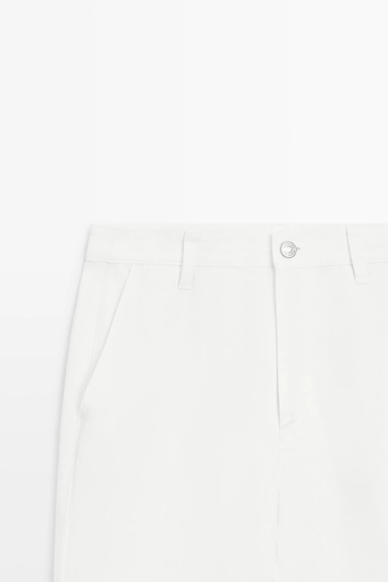 100% linen cropped flare fit pants
