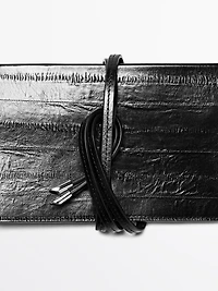 Textured leather handbag