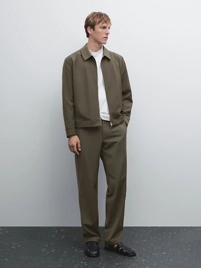 Total look wool blend trousers
