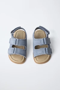 SANDALES BAREFOOT DOUBLE BRIDE EN CUIR