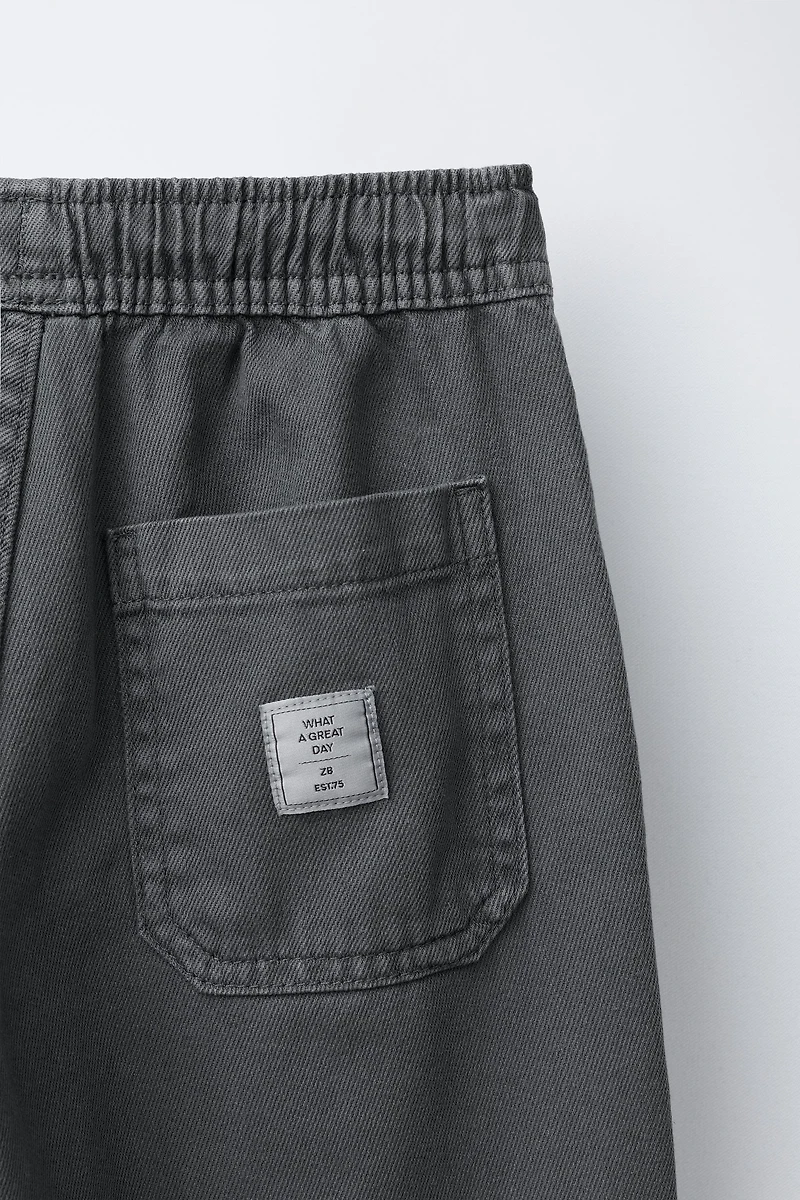 FLOWY PANTS WITH ELASTIC TRIM