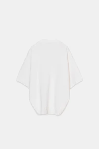ASYMMETRIC HEM SHORT SLEEVE KNIT JUMPER