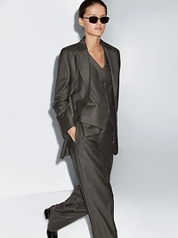 100% wool pinstripe waistcoat