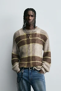 TEXTURED STRIPE SWEATER