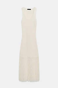 ROBE EN MAILLE À FRANGES