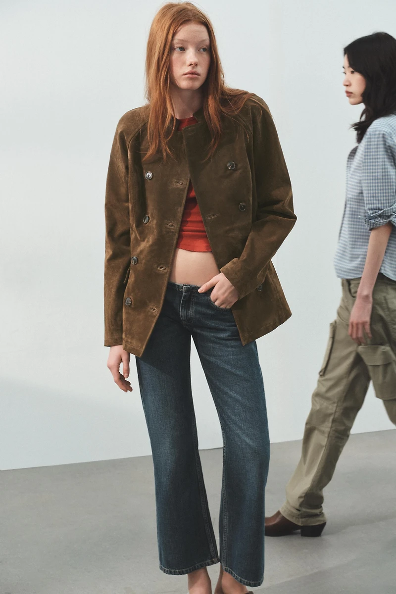 100% SUEDE LEATHER FITTED JACKET