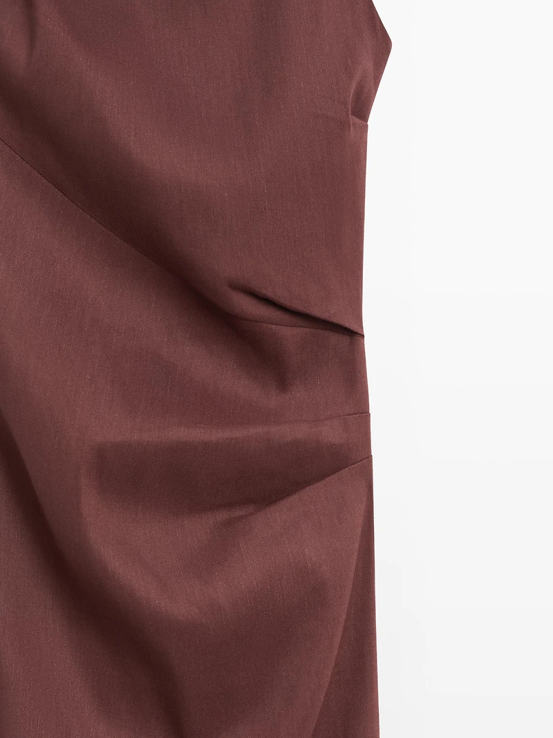 Strappy stretch linen midi dress